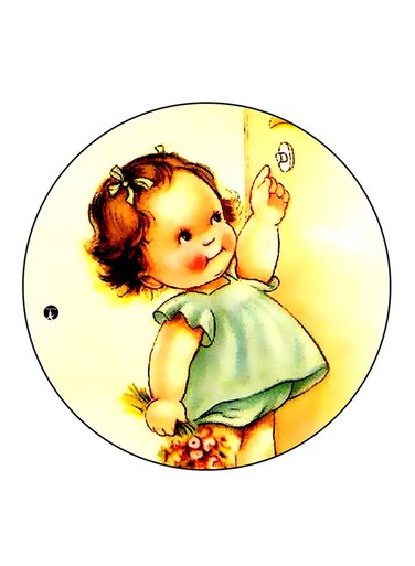 Girl Printed Fridge Magnet Multicolour