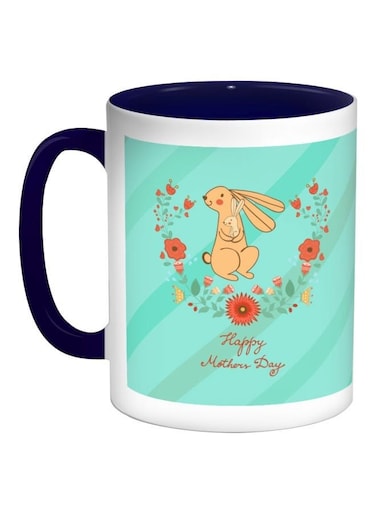 Happy Mothers Day Printed Coffee Mug Green/White/Beige 11ounce
