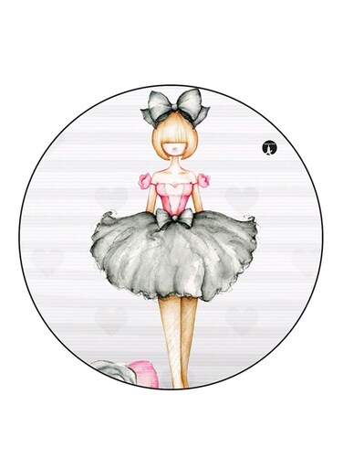 Girl Printed Fridge Magnet Multicolour