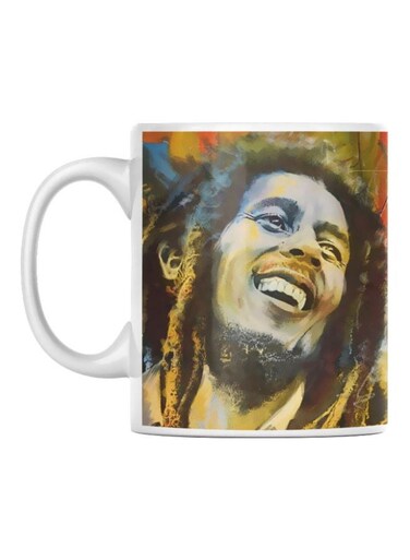 Printed Ceramic Mug Black/Yellow/White