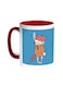 Cartoon Drawing - Rabbit Printed Coffee Mug Red/White 11ounce