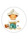 Boy Printed Fridge Magnet Round Multicolour