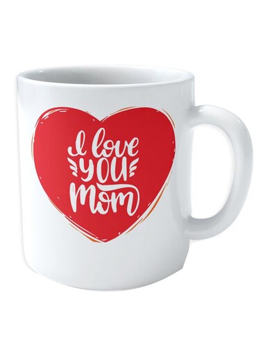 I Love You Mom Coffee Mug White/Red