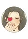 Girl Theme Printed Fridge Magnet Beige/Red/Grey
