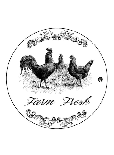 Chickens Printed Fridge Magnet Black/White