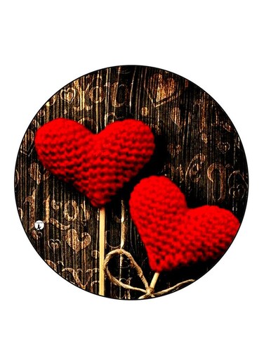 Hearts Printed Fridge Magnet Round Multicolour
