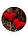 Hearts Printed Fridge Magnet Round Multicolour
