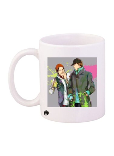Infamous Second Son Printed Mug White/Green/Pink Standard Size