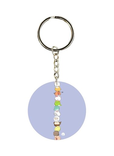 Cartoon Printed Dual Sided Keychain