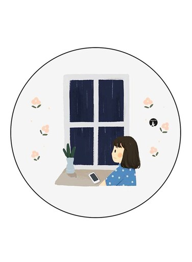 Girl Printed Fridge Magnet Multicolour