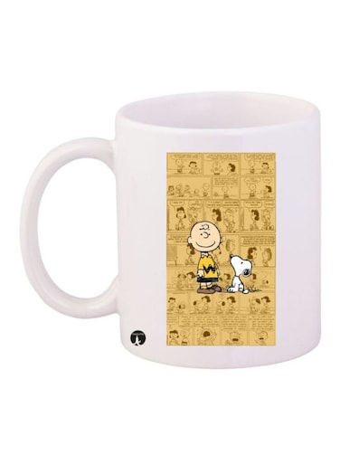 Printed Mug White/Brown/Yellow 11onuse