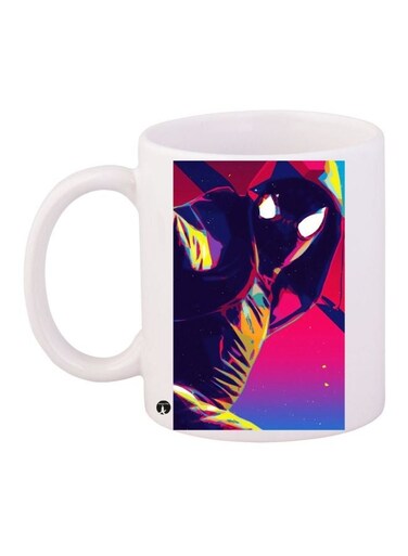 Spiderman Printed Coffee Mug White/Blue/Pink 11ounce