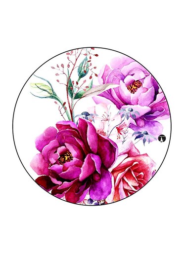Flowers Printed Fridge Magnet Multicolour 5.5 x 5.5cm