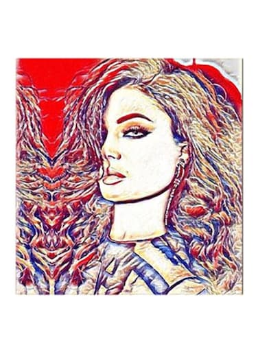 Haifa Wehbe MDF Painting Multicolour 30x30cm