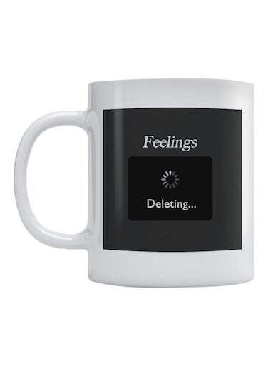 Feelings Deleting Printed Mug White/Black