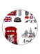 London Printed Fridge Magnet Round Multicolour
