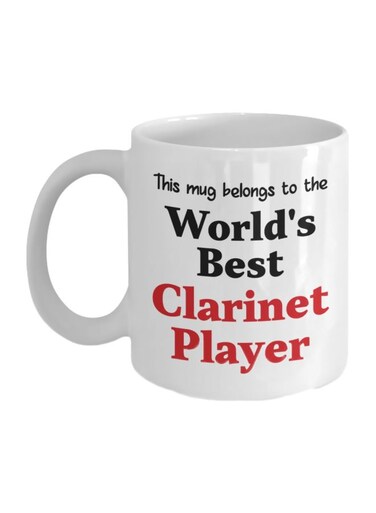 World's Best Clarinet Player Printed Mug White/Black/Red