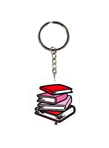 Single Sided Books Printed Keychain