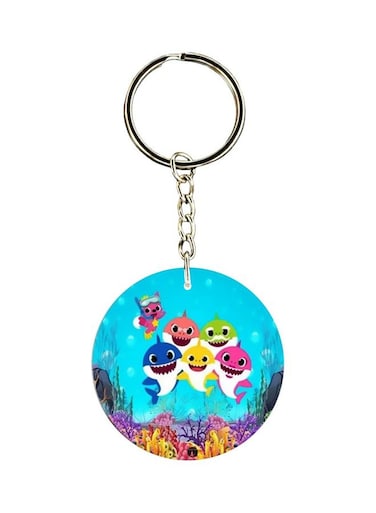 Cartoon Shark Printed Keychain
