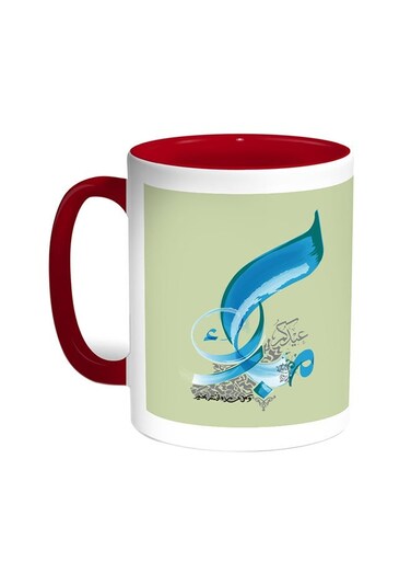 Congratulations On Eid Printed Coffee Mug Red/White 11ounce