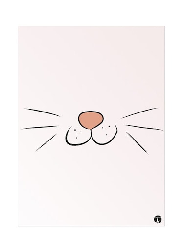 Cat Whiskers Metal Plate Poster Pink/Black