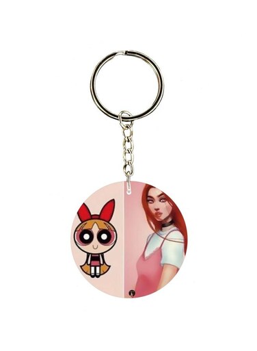 Cartoon Girl Printed Keychain