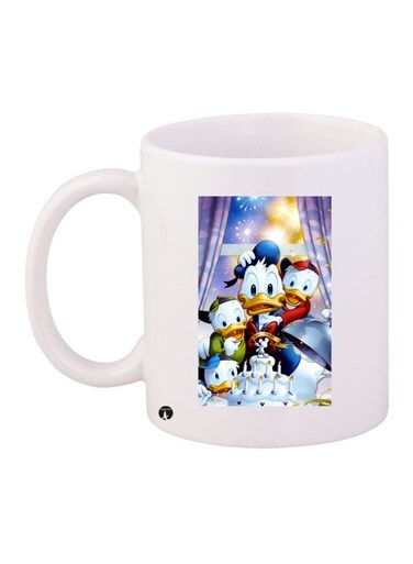 Donald Duck Printed Coffee Mug White/Blue/Purple