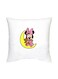 Minnie Mouse Printed Decorative Cushion White/Pink/Yellow 16x16inch