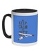Keep Calm And Diet Printed Coffee Mug Black/Blue/White 325ml