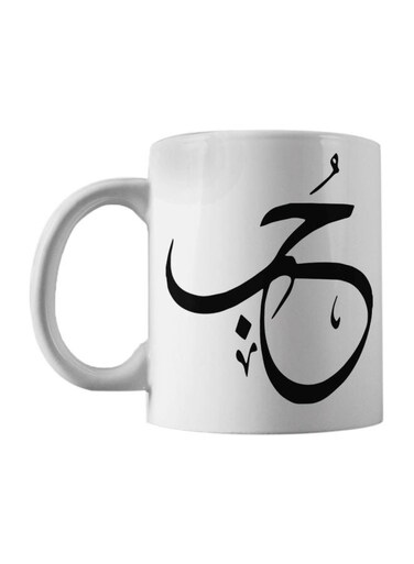 Love Word Printed Mug White/Black