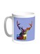 Abstract Art Deer Printed Coffee Mug Blue/White/Green 11ounce