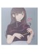 Girl Carrying A Rose Animation Hidden Frame Canvas Wall Painting Multicolour 50 x 50cm
