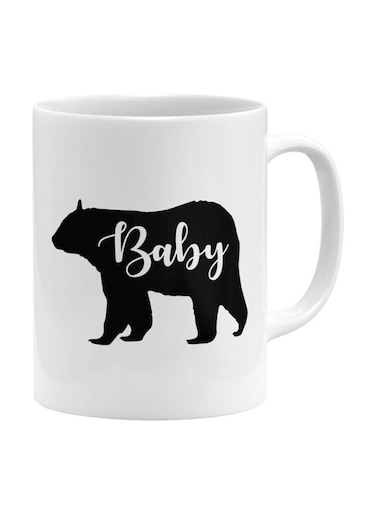 Baby Bear Silhouette Mug White/Black