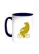 Bear Driving A Bicycle Printed Coffee Mug Blue/White 11ounce