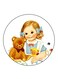 Girl Printed Fridge Magnet Multicolour