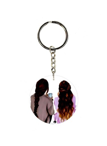 Girl Printed Dual Sided Keychain