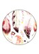 Feathers Printed Fridge Magnet Round Multicolour