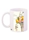 Flowers Printed Coffee Mug White/Pink/Yellow 11ounce