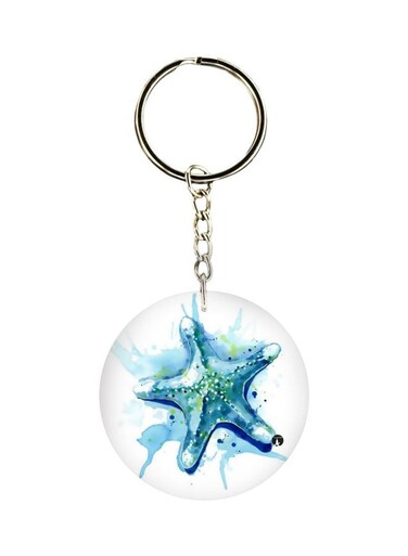 Starfish Printed Single Sided Keychain