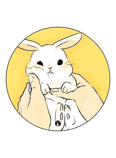 Rabbit Printed Fridge Magnet Yellow/White/Black 5.5cm