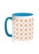 Motifs Of Small And Large Stars Printed Coffee Mug Turquoise/White 11ounce