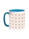 Motifs Of Small And Large Stars Printed Coffee Mug Turquoise/White 11ounce