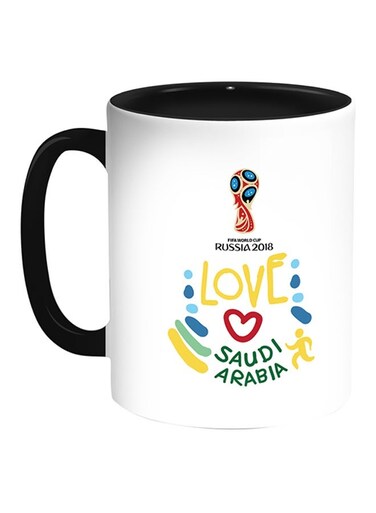 FIFA World Cup 2018 Love Saudi Arabia Printed Coffee Mug White/Black 11ounce