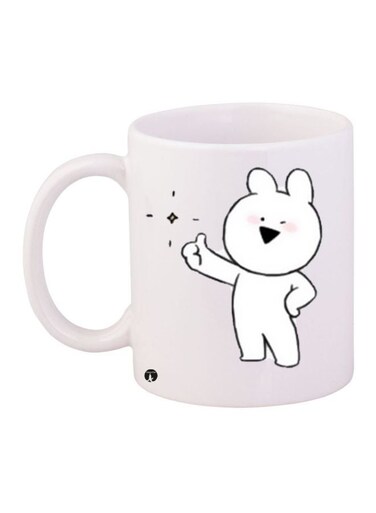 Cartoon Printed Coffee Mug White/Black 11ounce