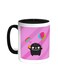 Cartoon Drawing - The Joy Of Eid Printed Coffee Mug Black/White 11ounce