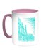Drawing Of Paris Printed Coffee Mug Blue/White/Pink 11ounce