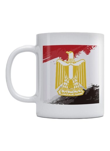 Egypt Flag Printed Coffee Mug White/Red/Black 350ml