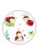 Animation Printed Fridge Magnet Multicolour 5.5 x 5.5cm