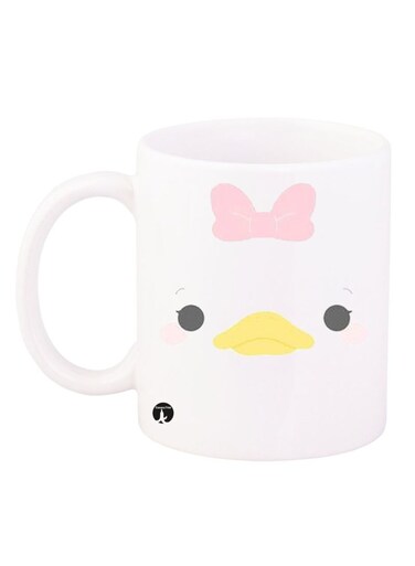 A Duck Design Mug White/Pink/Yellow 12ounce