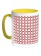 Large And Small Circles Printed Coffee Mug Yellow/White/Red 325ml